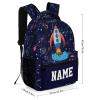Fovanxixi Custom Galaxy Planet Rocket Backpack for Kids Boys Girls Personalized Name Text Children Backpack School Bag Customized Daypack Schoolbag for Student Bookbag view 2