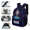 Fovanxixi Custom Galaxy Planet Rocket Backpack for Kids Boys Girls Personalized Name Text Children Backpack School Bag Customized Daypack Schoolbag for Student Bookbag view 3