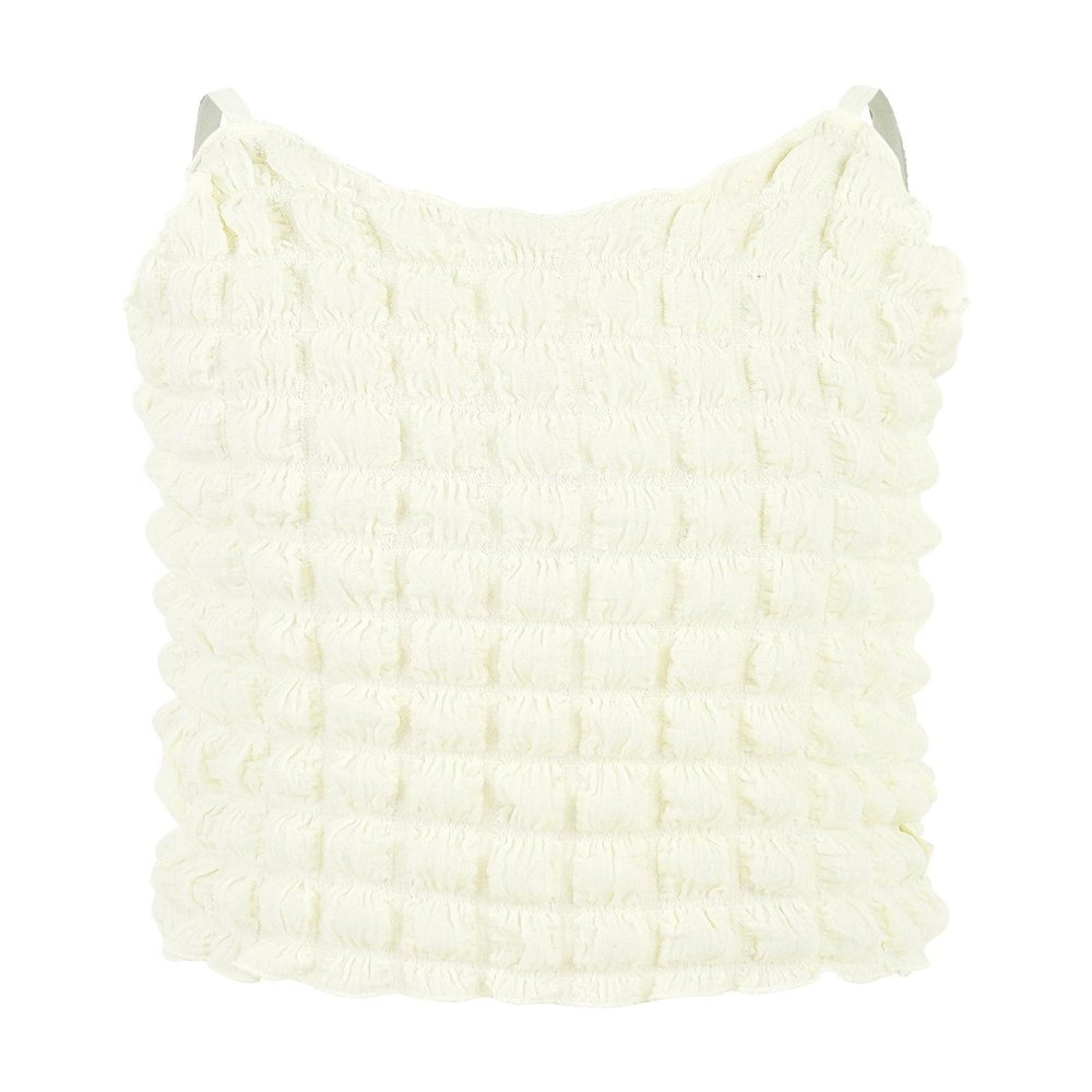 YiZYiF Girls Tank Tops Cute Waffle Solid Colors Soft Undershirts Sleeveless Summer Camisole White 2-3 Years