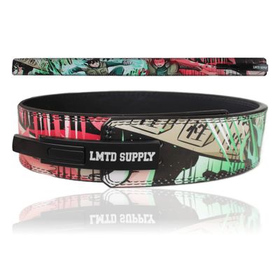 Anime Lever Belt, Green Design B Weight Lifting Belt, Heavy Duty Powerlifting Belt, Gym Accessories For Men and Women - Weightlifting Gym Belt for Back Support and Deadlifts Squats, 10mm Thickness, S
