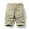6 Inch Inseam Shorts Men Big and Tall Cargo Shorts for Men Elastic Waist Drawstring Cotton Linen Shorts with Pockets Summer Beach Shorts Khaki 5X view 3