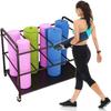Katzowen Extra Large Rolling Yoga Mat Storage Cart with 2 Lockable Wheels, Metal Foam Rollers Holder Rack for Gym Studio Office Fitness Class, Holds 8 Mats view 1