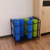 Katzowen Extra Large Rolling Yoga Mat Storage Cart with 2 Lockable Wheels, Metal Foam Rollers Holder Rack for Gym Studio Office Fitness Class, Holds 8 Mats view 2