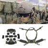 Helmet Dial Suspension System, Adjustable Helmet Padding Set with Sponge Chin Strap Compatible with Fast MICH Helmet (Army Green Sponge) view 2