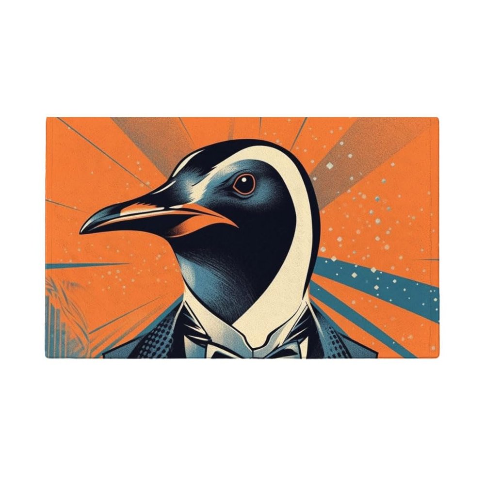 Cartoon Penguin Sport Towel - Items for Penguin Lovers - Bathroom Gifts