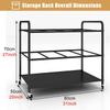 Katzowen Extra Large Yoga Mat Storage Rack Cart, Floor Stand Storage Shelf with Wheels, Metal Foam Rollers Holder Organizer for Home Gym Studio Office view 3