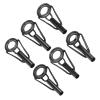 PATIKIL 3.0-4.0mm Fishing Rod Tip Repair Kit, 6pcs Stainless Steel Pole Ring Guide Replacement for Saltwater Freshwater Fishing, Black view 1