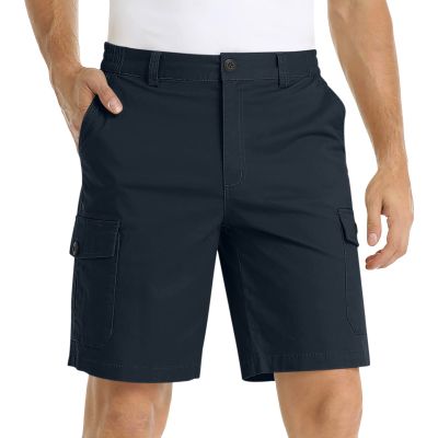 Mens Big and Tall Cargo Shorts Classic Fit Stretch Lightweight Multi Pocket Casual Camo Cargo Pants Fishing Hiking
