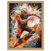 Artery8 Extreme Sports Athlete Splatter Paint Portrait Artwork Framed Wall Art Print A4 view 1