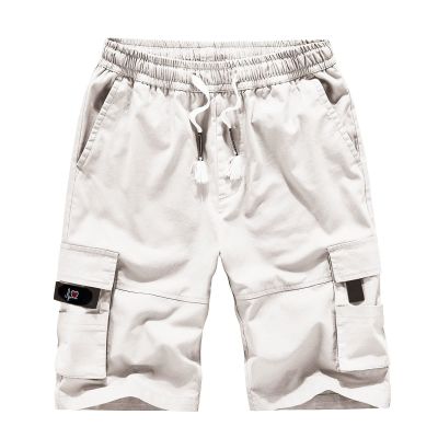 XUNRYAN Men's Carrier Cargo Short Pocket Above Knee Length Shorts EFVN Men's Side Elastic Utility Short White Men Quick Dry Breathable Cargo Shorts YHDW Konische Hosen Big and Tall Work Pants