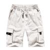 XUNRYAN Men's Carrier Cargo Short Pocket Above Knee Length Shorts EFVN Men's Side Elastic Utility Short White Men Quick Dry Breathable Cargo Shorts YHDW Konische Hosen Big and Tall Work Pants view 2