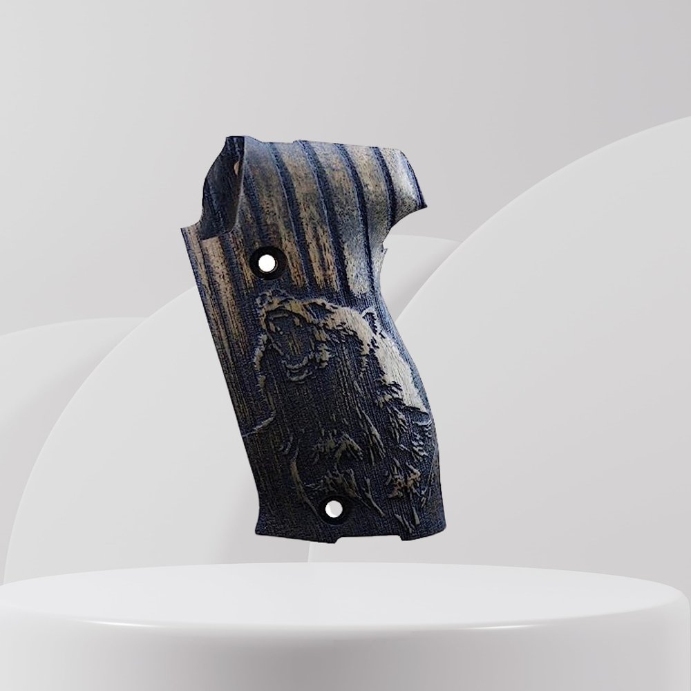 Tacticalmakgrips Compatible with Swiss-Made P220 Ergonomic Performance Durable Precision Panels Walnut Wood Gold Metal Heel Mag Release (Does Not Fit SIG P220 USA) (Vari 4)