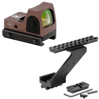 Gotical Combo of 2 - Pistol Hand Guns Picatinny Rail Mount Accessories with Micro Red Dot Sight (Combo - Rail & DE Sight Scope)