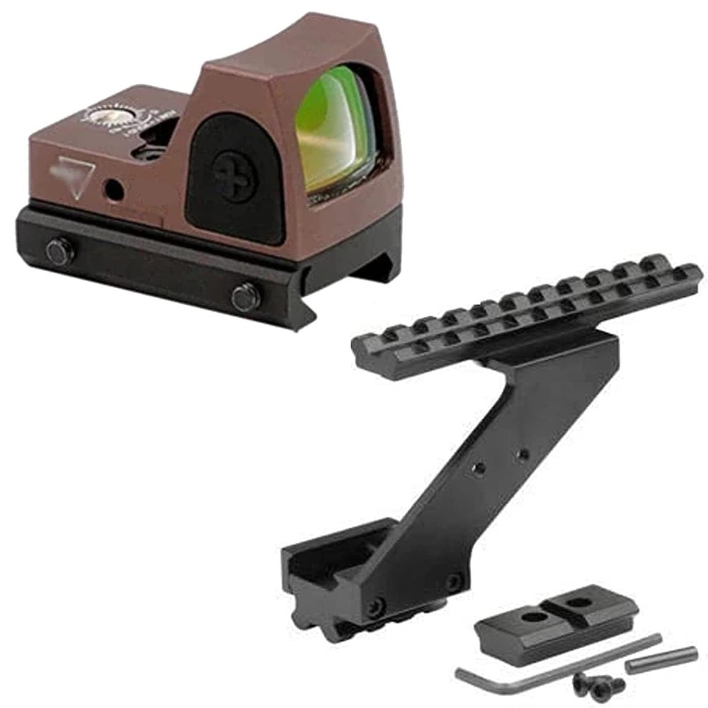 Gotical Combo of 2 - Pistol Hand Guns Picatinny Rail Mount Accessories with Micro Red Dot Sight (Combo - Rail & DE Sight Scope)