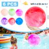 3 otters 6PCS Playground Balls, 8.5 Inches Beach Ball for Kids Inflatable Bouncy Balls with Air Pump, for Kids Adult Indoor Outdoor Sports Games view 2
