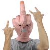 Halloween Funny Head Mask Humorous Mask with Mesh Mouth Latex Full Head Mask for Carnival Costume Party DJ Bar view 2