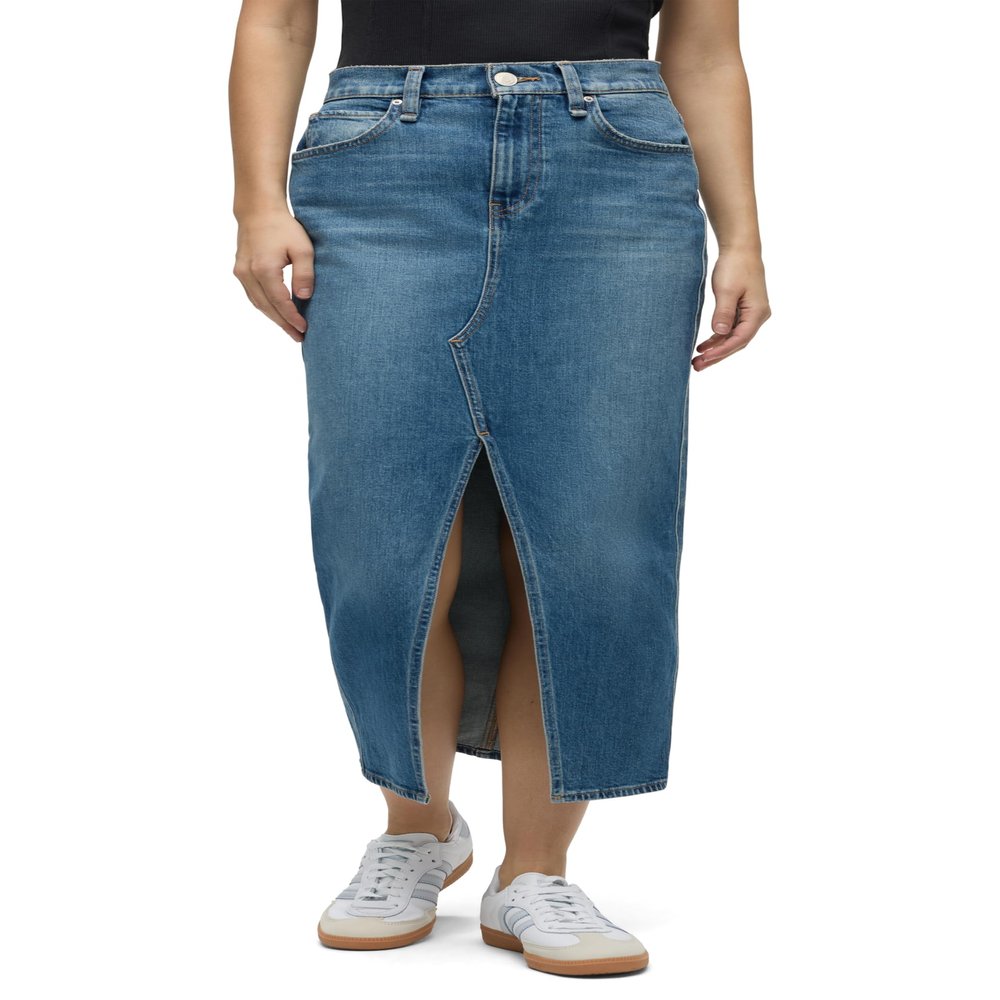 Reconstructed Denim Midi Skirt by LUCENT