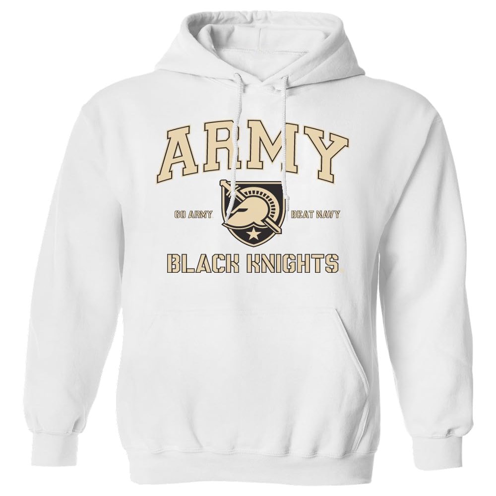 CornBorn Army Hoodie Mens - Hooded Fleece Army Arch Primary Logo - White - 3X