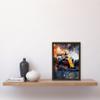 Artery8 Grand Prix Race Car in Action on Track Circuit Artwork Framed Wall Art Print A4 view 2
