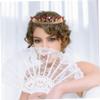 Beaupretty Bride Tiara for Wedding Crown Hair Jewelry Rhinestone Rose Flower Hair Accessory Set view 3