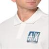 Armani Exchange Men's Loose Fit Colored Box Logo Polo Off White, XL view 3