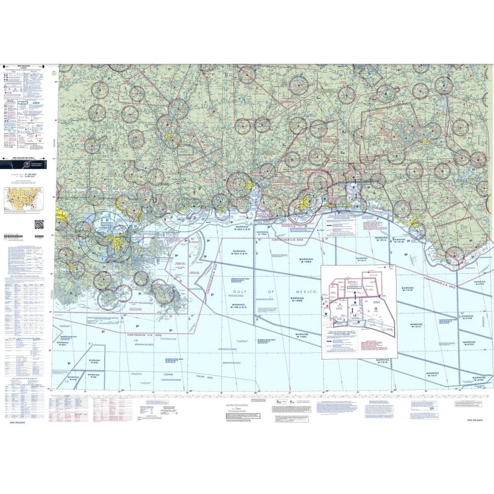 Expired FAA New Orleans Sectional Chart (SNO) - Wrapping Paper, Decoration, Training Use