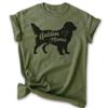 EVERTREE CLOTHING Golden Mama T-Shirt, Unisex Women's Shirt, Golden Retriever Owner, Best Dog Mama Gift, Heather Military Green, Medium view 1