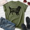 EVERTREE CLOTHING Golden Mama T-Shirt, Unisex Women's Shirt, Golden Retriever Owner, Best Dog Mama Gift, Heather Military Green, Medium view 4