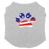American Flag Paw Print - USA Patriotic Dog Shirt (Light Gray, 2X-Large) view 1