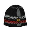 47 Chicago Blackhawks Old Time Hockey (OTH) Cuffless Rugby Stripe Beanie Hat - NHL Knit Skull Cap view 1