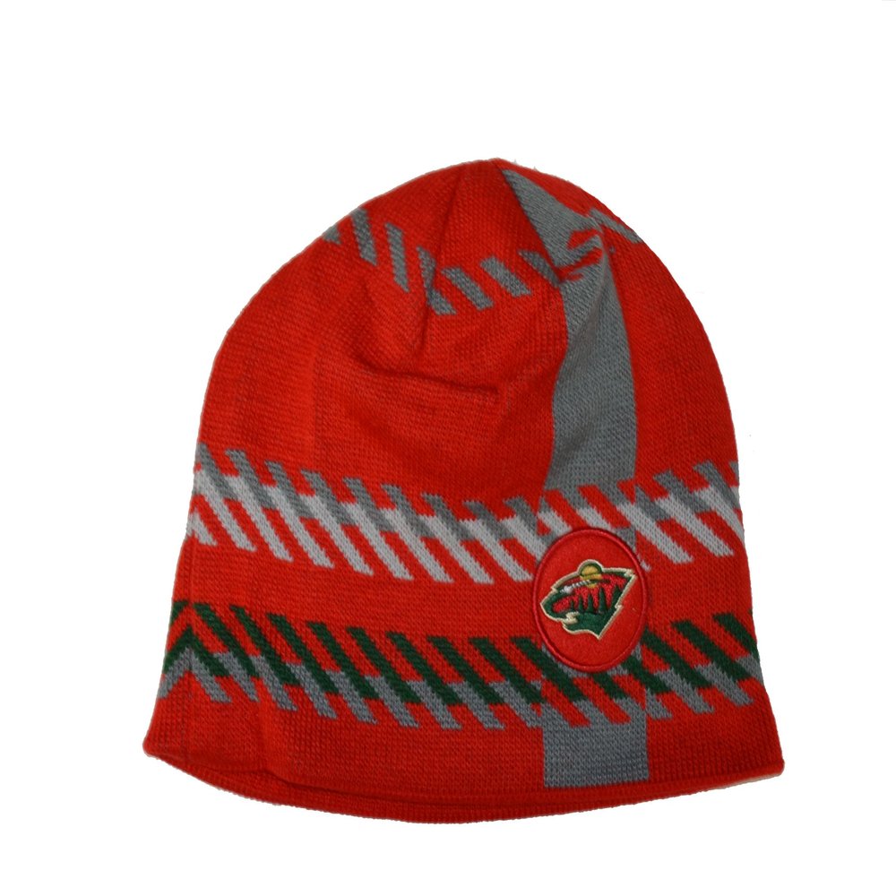 47 Minnesota Wild Old Time Hockey (OTH) Cuffless Rugby Stripe Beanie Hat - NHL Knit Skull Cap