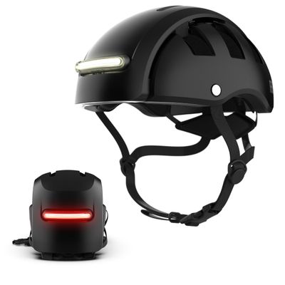 FEND Super Plus Folding Bike Helmet with Lights Patented Smart-Fold 50% Compact Design, Ultra-Bright USB-C Front & Rear LEDs, CPSC/EN1078 Certified, for Adults, Commuters, E-Bikes, Scooters