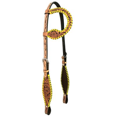 BAR H EQUINE American Leather Horse Saddle Tack One Ear Headstall | Browband