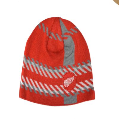 47 Detroit Red Wings Old Time Hockey (OTH) Cuffless Rugby Stripe Beanie Hat - NHL Knit Skull Cap
