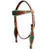 BAR H EQUINE American Leather Horse Saddle Tack Headstall | Browband Western for Horses