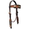 BAR H EQUINE Horse Leather Headstall | Western for Horses Stainless Steel Buckle