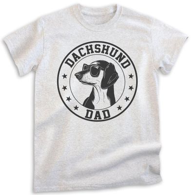EVERTREE CLOTHING Dachshund Dad T-Shirt, Unisex Men's Shirt, Dachshund Owner, Best Dog Dad Gift, Heather Ash, Large