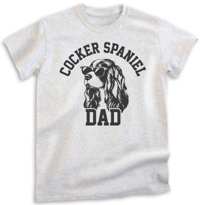 EVERTREE CLOTHING Cocker Spaniel Dad T-Shirt, Unisex Men's Shirt, Cocker Spaniel Owner, Best Dog Dad Gift, Heather Ash, Large