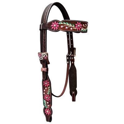 BAR H EQUINE Horse Leather Headstall | Western for Horses Stainless Steel Buckle