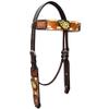 BAR H EQUINE Horse Leather Headstall | Western for Horses Stainless Steel Buckle view 1