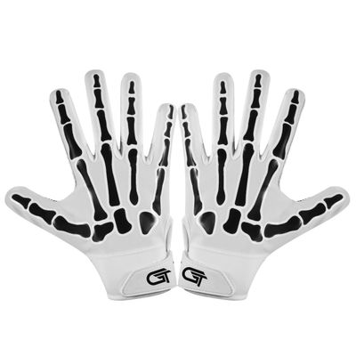 Glorious Traders Football Gloves for Adult and Youth - Ultimate Performance Booster With Super Sticky Grip (White, Adult Small)