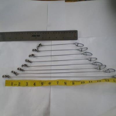 15 PCS. Solid Stainless Steel Wire Leader 10"/180 LBS Test W/Ball Bearing Swivel for Toothy Critters, Rigging Baits and Lures for Saltwater & Freshwater.