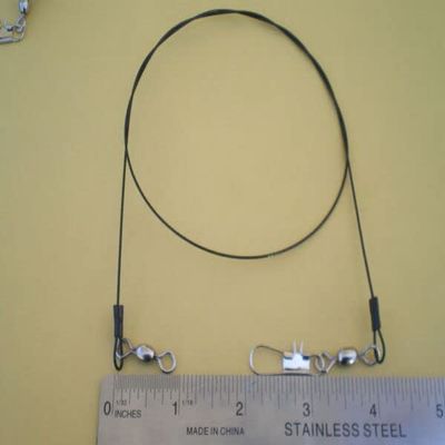 15 Stainless Steel Wire Spinner Leader 12" 120 LBS. Test W/SWIVELS ON Both Ends for Toothy Critters, Rigging Baits and Lures for Saltwater & Freshwater.