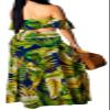 Elegant Two Piece Maxi Dress for Women Vacation Sexy Off Shoulder Top Side Slit Long Skirt Swimsuit Cover Ups Sets Beach Party with Drawstring(Large) view 2