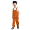 Toddlers Boys Girls Rain Pants aterproof Rain Pant Dungarees Dirty Proof Suspender Trousers (B-Orange, 3-4 Years) view 3