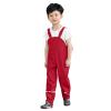 Toddlers Boys Girls Rain Pants aterproof Rain Snow Pant Dungarees Dirty Proof Suspender Trousers (Red-B, 5-6 Years) view 3