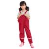 Toddlers Boys Girls Rain Pants aterproof Rain Snow Pant Dungarees Dirty Proof Suspender Trousers (Red-B, 5-6 Years) view 4