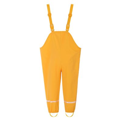 Toddlers Boys Girls Rain Pants aterproof Rain Pant Dungarees Dirty Proof Suspender Trousers (B-Yellow, 6-8 Years)