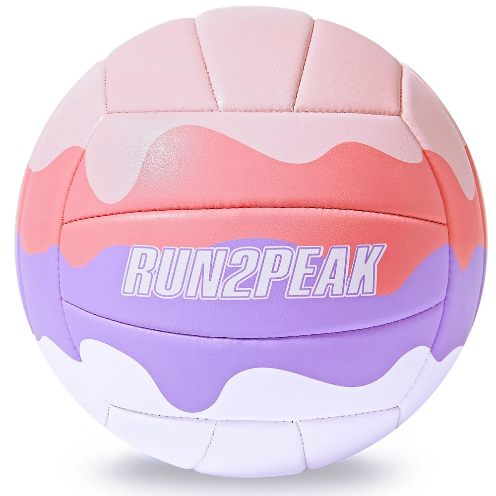 RUN2PEAK Volleyball Soft Pink Beach Volleyball Ball Set Official Size 5 Waterproof Water Volleyballs Stuff Gifts for Outdoor Indoor Swimming Pool Backyard Purple Sand Volley Balls