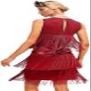 1920s Vintage Inspired Sequin Embellished Fringe Gatsby Flapper Tassel Dress w/ 20s Accessories Set view 2